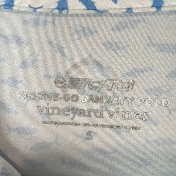 Vineyard Vines Men's Fish Print Polo Shirt White Size S Casual Summer - Picture 5 of 7